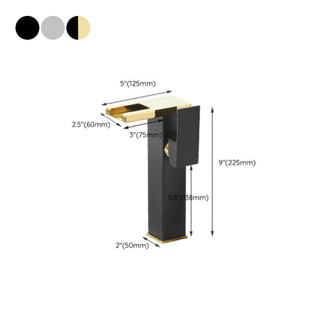 Hjemix | Moderne vannfall tut baderom vask med LED messing baderom vask