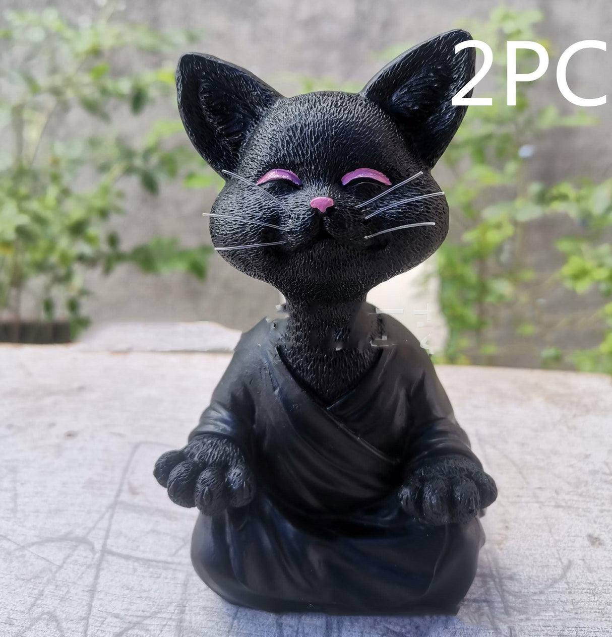 Hjemix | Lekker svart Buddha katt figur meditasjon yoga samleobjekt glad katt dekor hjem hagedekorasjon hageornament