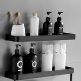 Hjemix | Matt svart badsett Moderne 1/2 - Stykke Rustfritt stål badhylde