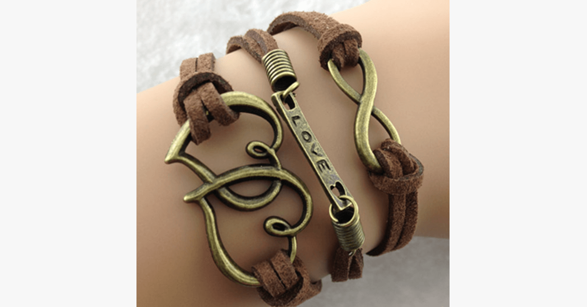 Hjemix | Vintage Dobbel Hjertearmbånd