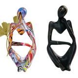 Hjemix | Fargerik Graffiti Abstrakt Harpiks Håndlagde Kunstverk Skulptur Tenkeren Figur Statue Hjemmedekorasjon Innendørs Kontor Skrivebord Smykker