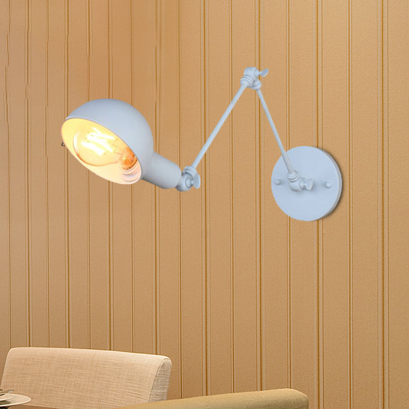 Hjemix | 1 Lyspære Vegglampe Retro Stil Svingarm Metall Mini Vegglampe i Hvit for Kontoret