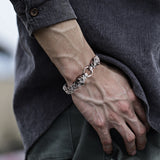 Hjemix | Viking Rustfritt Stål Dobbel Ulvehode Fenris Armbånd