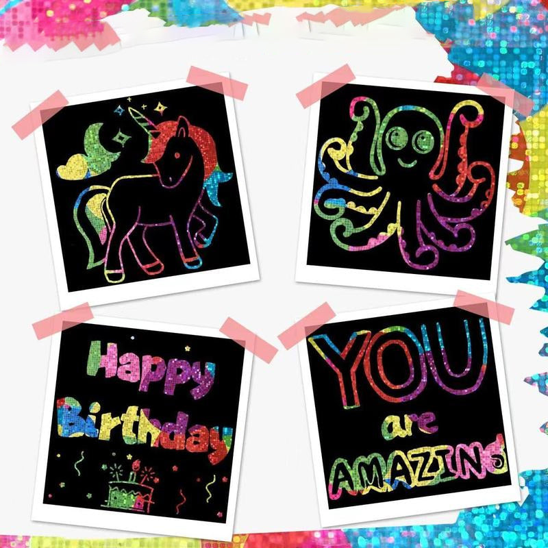 Hjemix | 【100 ark/1 sett】DIY Regnbue Magi Krat papir Kunstsett