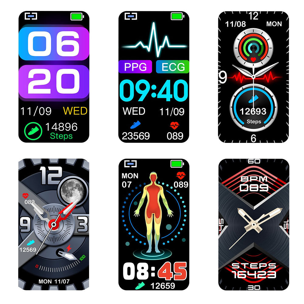 Hjemix | Smart Armbånd 3-Kanal EKG Blodtrykk Blodoksygen Blodsukker Søvndeteksjon