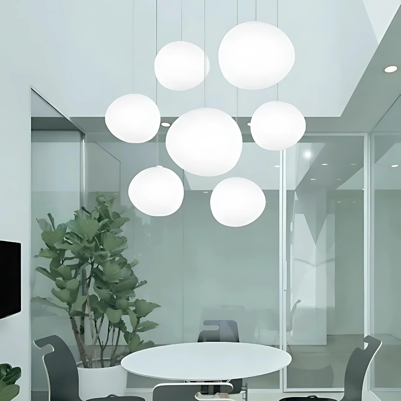 Hjemix | GloStone | Elegant Glass Pebble Pendant Light