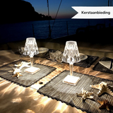 Hjemix | LuxeCrystal Premium LED Bordlampe | Trådløs | Dimmbar Krystallbelysning | Stemningslys & Dekorasjon