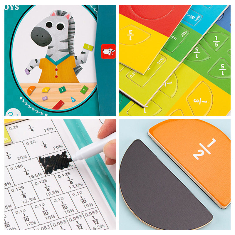 Hjemix | Montessori Utdanningsbok Brøk Graf for Barn