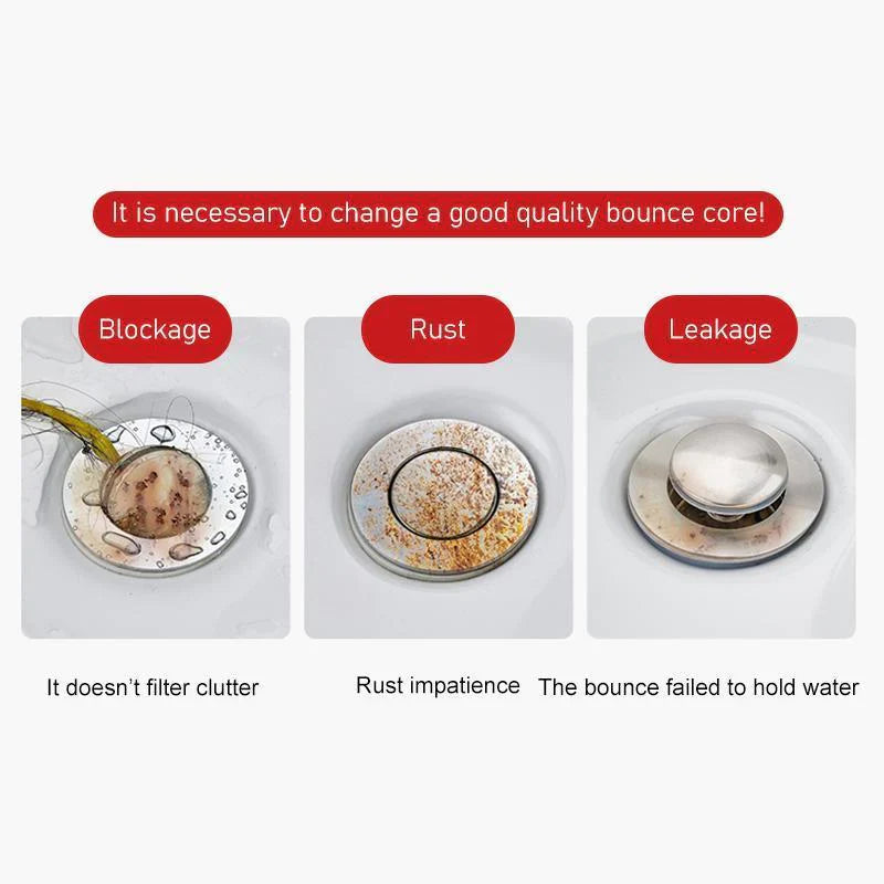 Hjemix | Universal Rustfritt Stål Pop-up Dreneringsfilter