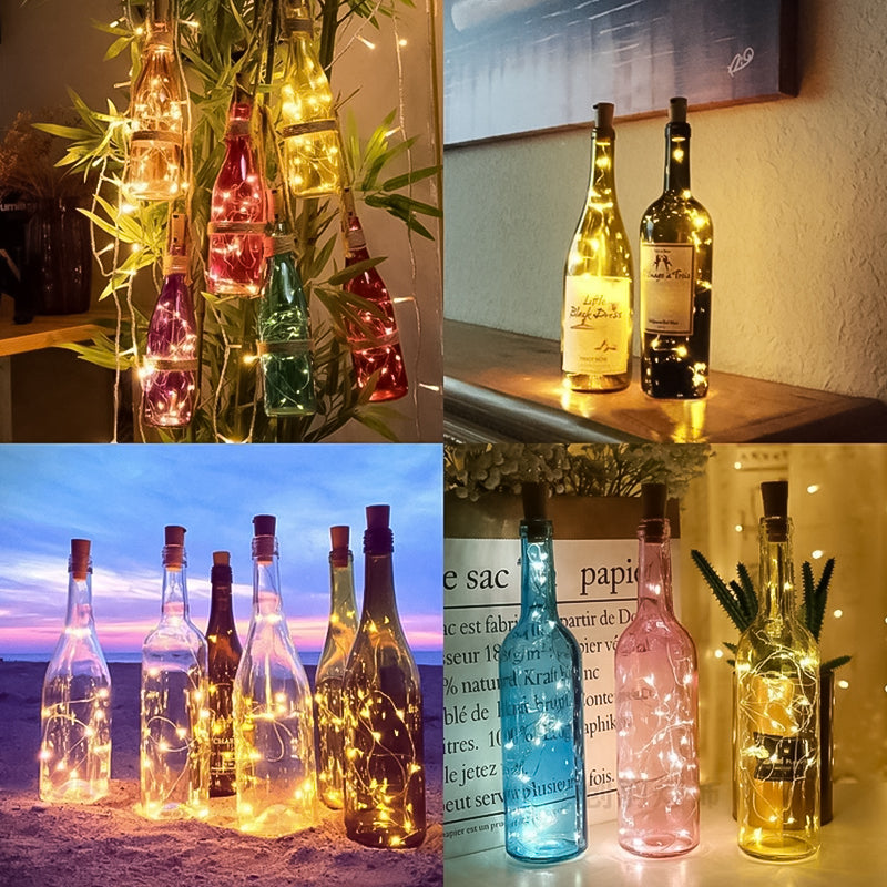 Hjemix | LED Flaske Lys Kork Natt Lys DIY Dekor Gave