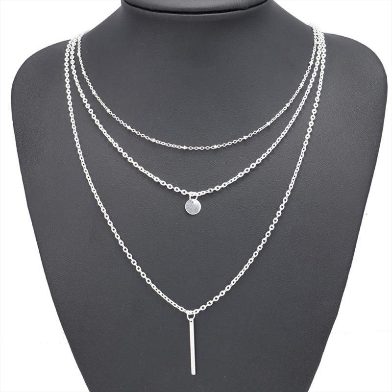 Hjemix | Multilayer Pendant Lang Kjede Halskjede