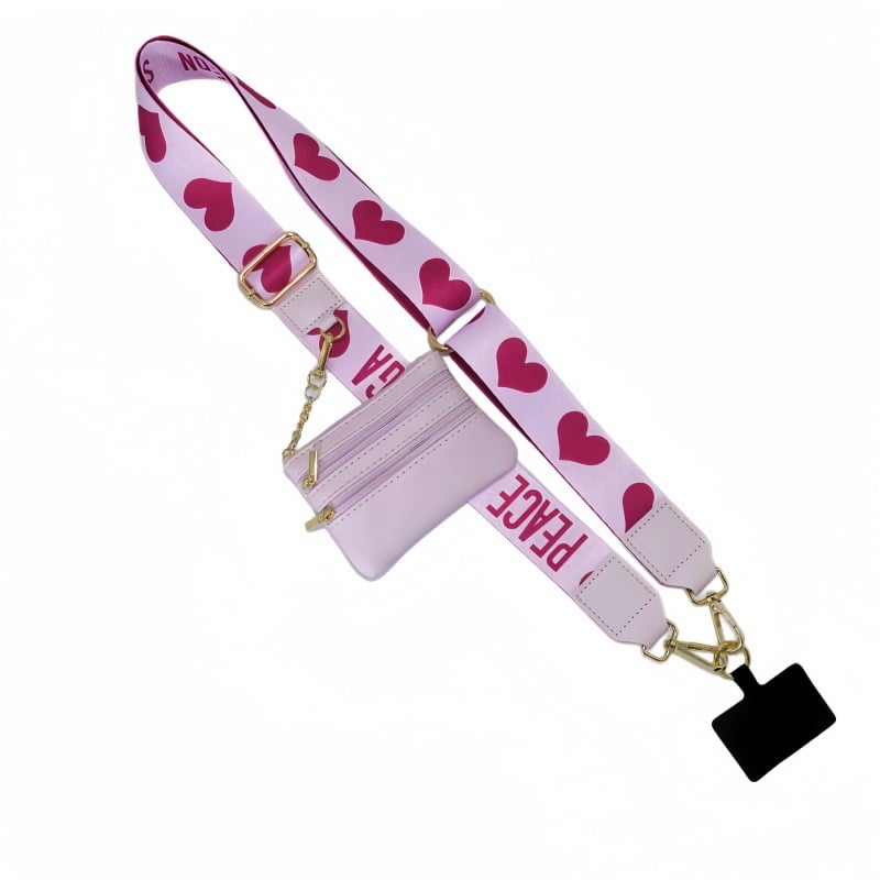 Hjemix | Justerbar telefon lanyard crossbody stropp med lommebok