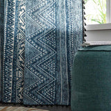 Hjemix | Blå geometrisk mønster lysfiltrerende gardin