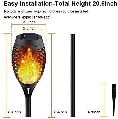 Hjemix | 8-Pack: Solcelledbelysning med flimrende flamme