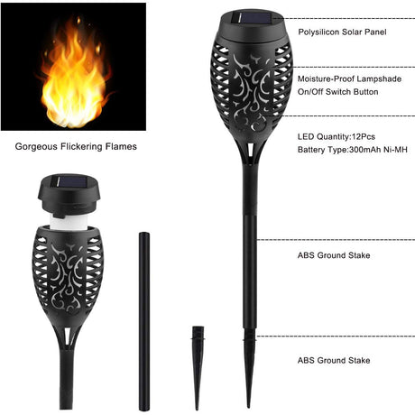 Hjemix | 8-Pack: Solcelledbelysning med flimrende flamme
