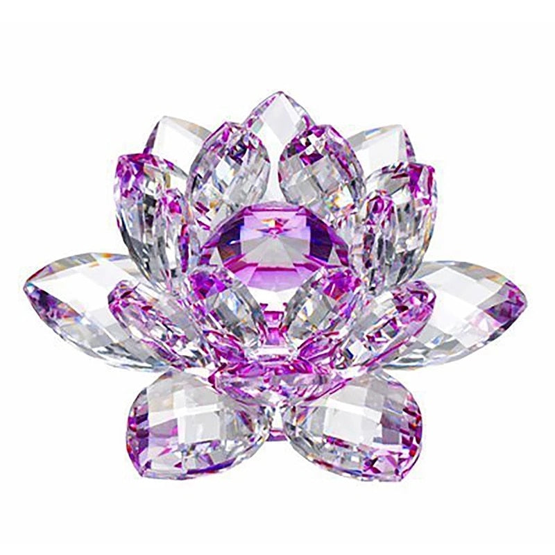 Hjemix | 80Mm Kvarts Krystaller Lotusblomst Håndverk Glass Fengshui Ornamenter Helbredende Krystaller Hjem Fest Wicca Dekorasjon Yoga Gaver Suvenir