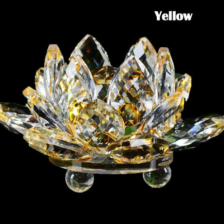 Hjemix | 80Mm Kvarts Krystaller Lotusblomst Håndverk Glass Fengshui Ornamenter Helbredende Krystaller Hjem Fest Wicca Dekorasjon Yoga Gaver Suvenir