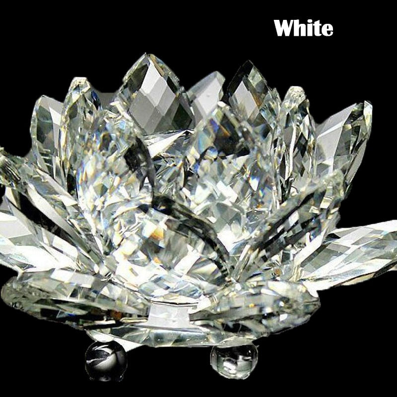 Hjemix | 80Mm Kvarts Krystaller Lotusblomst Håndverk Glass Fengshui Ornamenter Helbredende Krystaller Hjem Fest Wicca Dekorasjon Yoga Gaver Suvenir