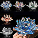 Hjemix | 80Mm Kvarts Krystaller Lotusblomst Håndverk Glass Fengshui Ornamenter Helbredende Krystaller Hjem Fest Wicca Dekorasjon Yoga Gaver Suvenir