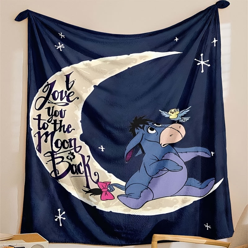 Hjemix | Mykt fleeceteppe med Eeyore-design - Tilgjengelig i flere størrelser for alle årstider