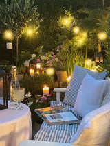 Hjemix | Festoon Lights Utendørs, 53FT/16M S14 Utendørs Hage LED Lyslenker, IP65 Vanntett Utendørs Lyslenker Hovedstrøm 2700K 15+1 (Erstatning) Lyspærer for Utendørs Terrasse Hage Bryllup Fest