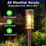 Hjemix | Mancra 8 Pakke Solenergi Utendørslys, Ip65 Vanntett, Lys For Terrasse, Plen, Og Hage