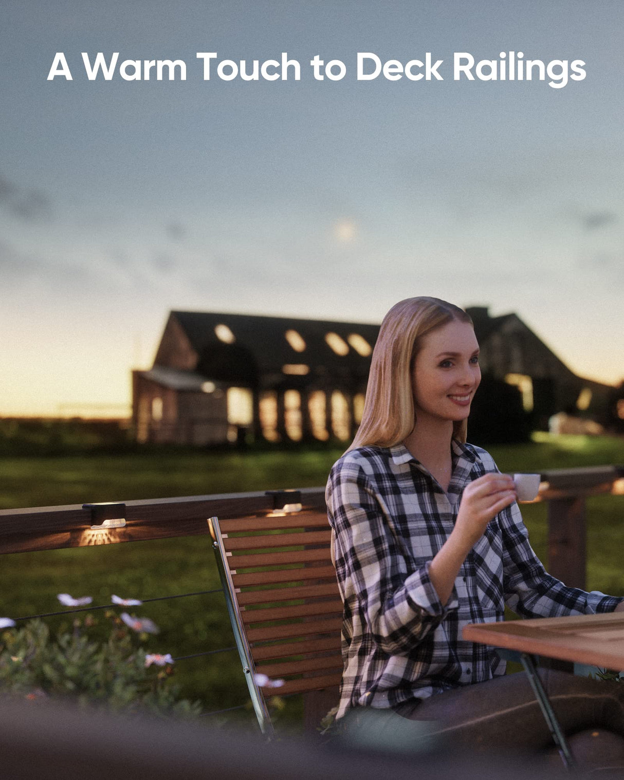 Hjemix | 16 Pakke Solcelle Deck Lys - Vanntett Led Gjerde Lys For Hage, Terrasse, Trapp, Svart
