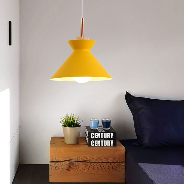 Hjemix | AuroraLite Nordic Pendant Lamp | Metal Design | 1-Light | Modern Color Options