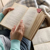 Hjemix | Vintage Lær Hjerte Bokmerke Sidehjørne