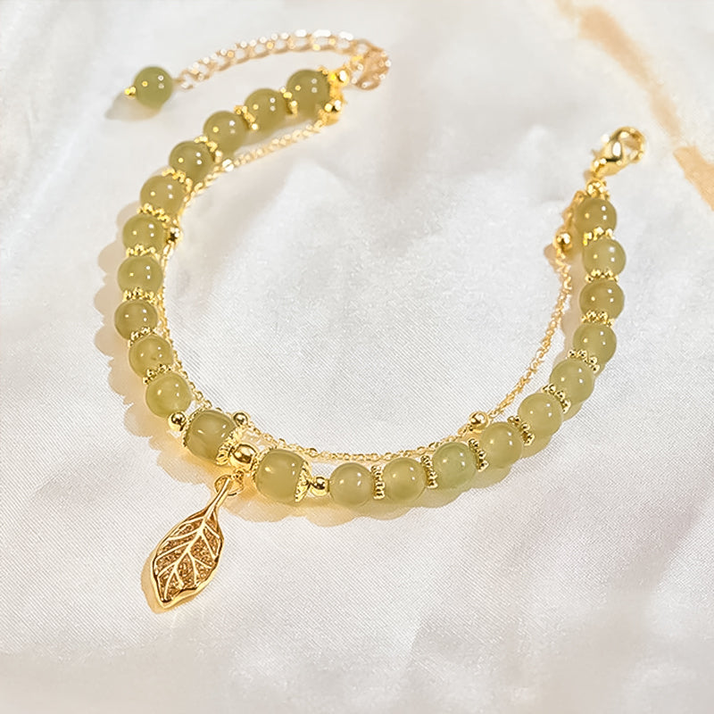 Hjemix | Hetian Jade Armbånd med Blad