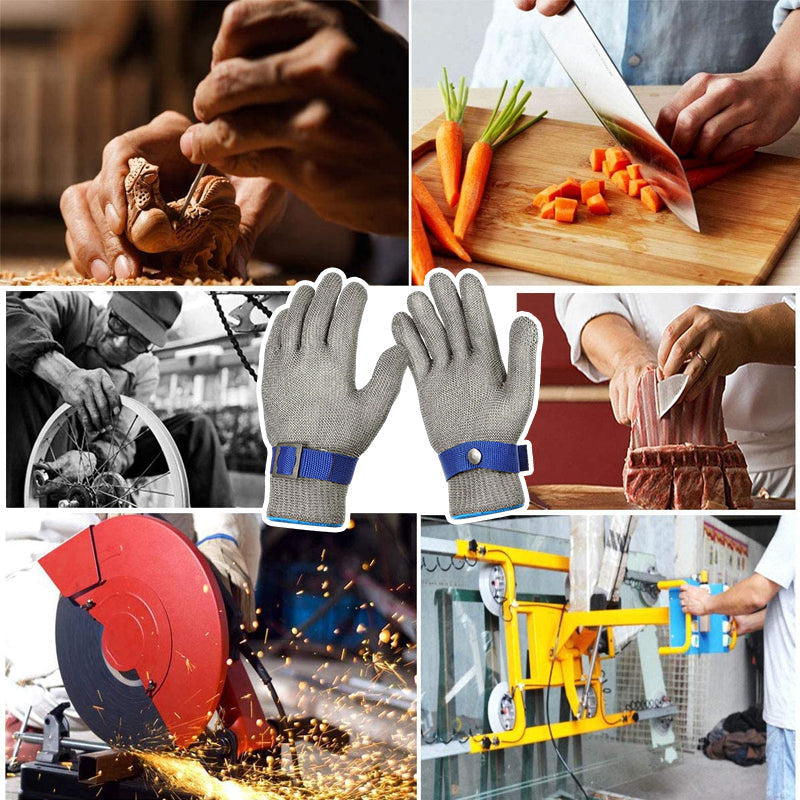 Hjemix | Rustfritt Stål Mesh Metall Laboratorie Beskyttelseshansker