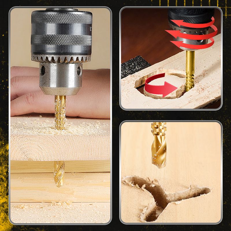 Hjemix | Titanbelagte høyhastighetsstålbits med tagger (6 stk.)