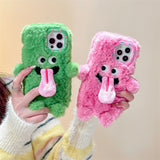 Hjemix | Morsom tungsten ut plush telefonholder for iPhone