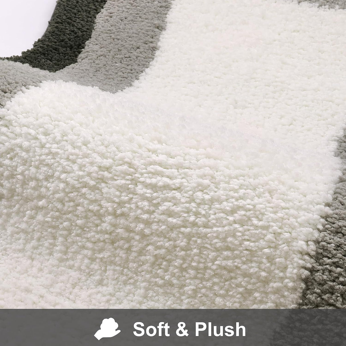 Hjemix | Svart Gradient BadeMatte, Teppe for Bad, Søt Ikke-Sklisikker Uregelmessig Teppe for Dusjrom