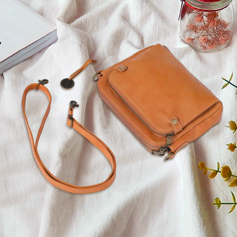 Hjemix | Tre-lags-lær-korsbånd-skulder- & clutch-veske