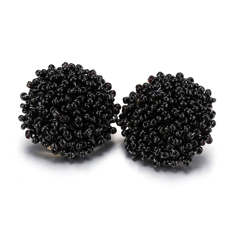 Hjemix | Lys og morsom håndlaget multicolor perle pompom stud øredobber