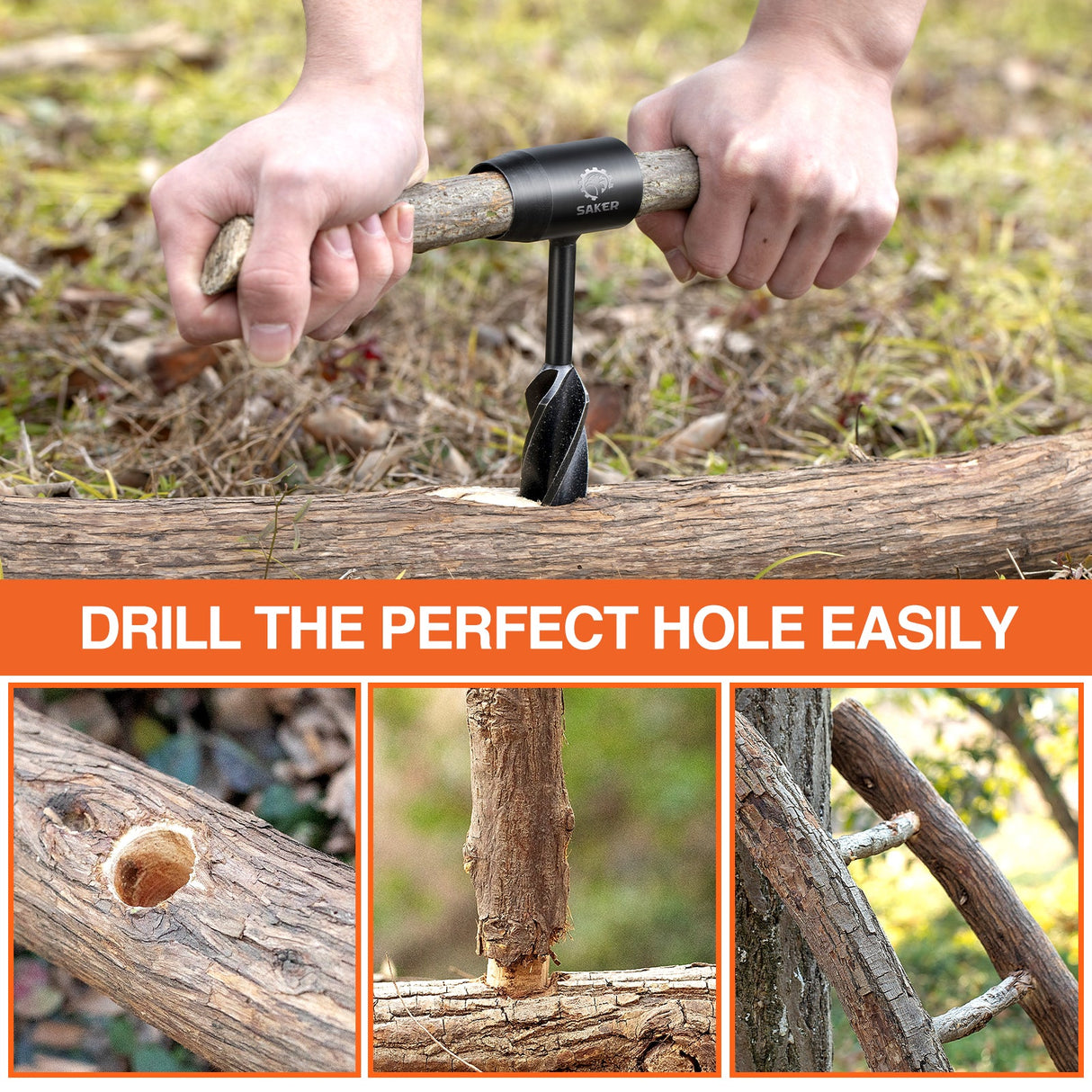 Hjemix | SAKER® UPGRADE BUSHCRAFT HÅND DRILL SKYVER
