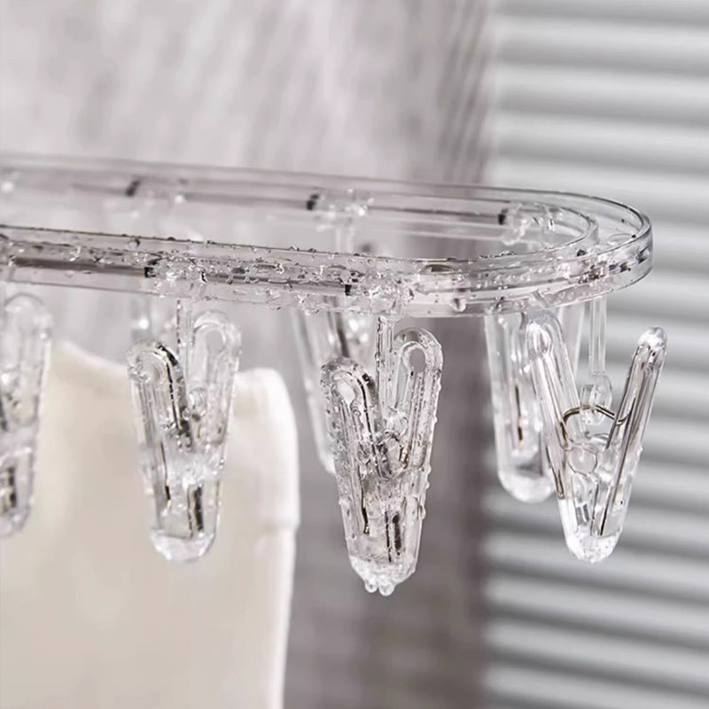 Hjemix | Sugkop sammenleggbart klesstativ med klips