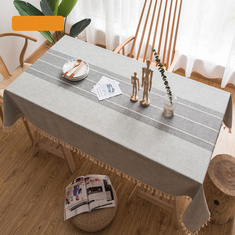 Hjemix | Vanntett Olje-resistent Rektangulær Duk Bomull Lin Loppe-resistent Duk for Kjøkken Spiserom Buffet Fest