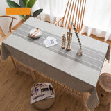 Hjemix | Vanntett Olje-resistent Rektangulær Duk Bomull Lin Loppe-resistent Duk for Kjøkken Spiserom Buffet Fest