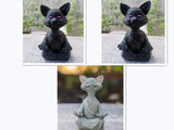 Hjemix | Lekker svart Buddha katt figur meditasjon yoga samleobjekt glad katt dekor hjem hagedekorasjon hageornament