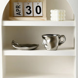 Hjemix | Metal Touching Face Creative Ceramic Kiss Kaffekopp, Kunstnerisk Vibe Krus & Tallerken Sett