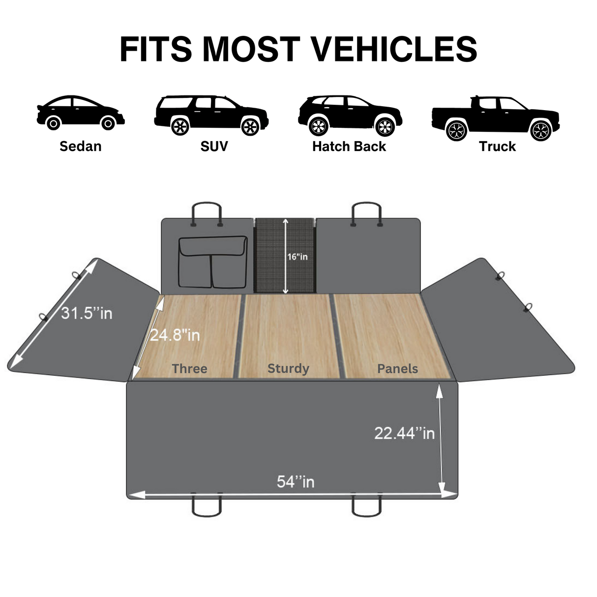 Hjemix | Bakseteenhenger for hunder - Svart med dørdeksler