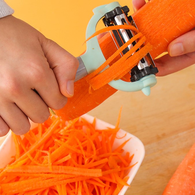 Hjemix | Rustfritt stål 3-i-1 multifunksjonell skrellekniv