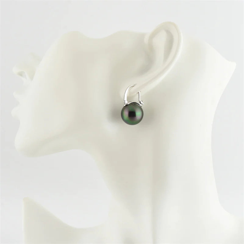 Hjemix | Black Pearl Øredobber Finnes i Hvit Champagne Grå Gull og Svart Perle hengende øredobber