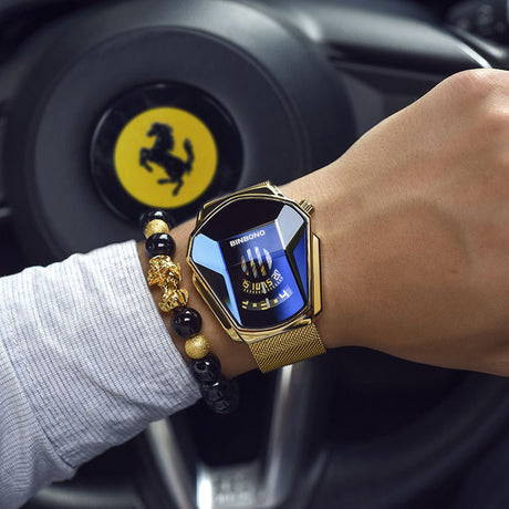 Hjemix | Menns Diamant Stil Kvarts Ur