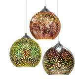 Hjemix | Moderne kreativ 3D fargerik fyrverkeriglass 1-lampe kuppelpendellampe