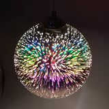 Hjemix | Moderne kreativ 3D fargerik fyrverkeriglass 1-lampe kuppelpendellampe