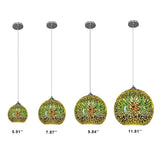 Hjemix | Moderne kreativ 3D fargerik fyrverkeriglass 1-lampe kuppelpendellampe