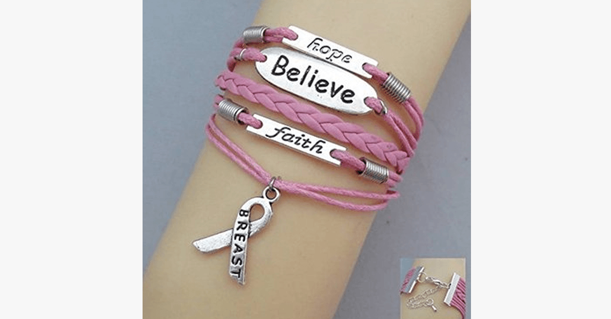 Hjemix | Hope Faith and Faith Brystkreft Armbånd